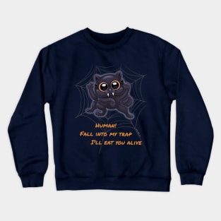 Smewder, the Skrunkly Spooky Spider Cat Crewneck Sweatshirt